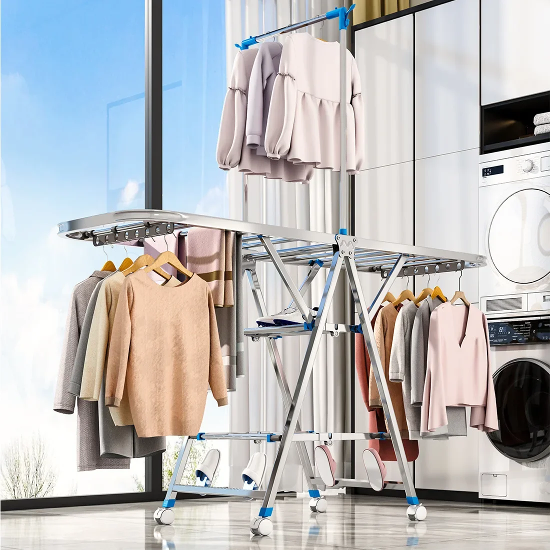 Baby Clothing Drying Rack - Stainless steel drying clothes rack foldable