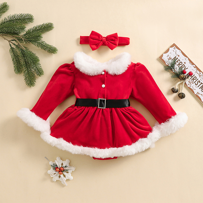Baby Xmas Clothing - My First Christmas Baby Girl Outfit