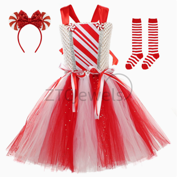 Girls Christmas Candy Cane Tut - огляд і ціна Baby Tutu Skirt