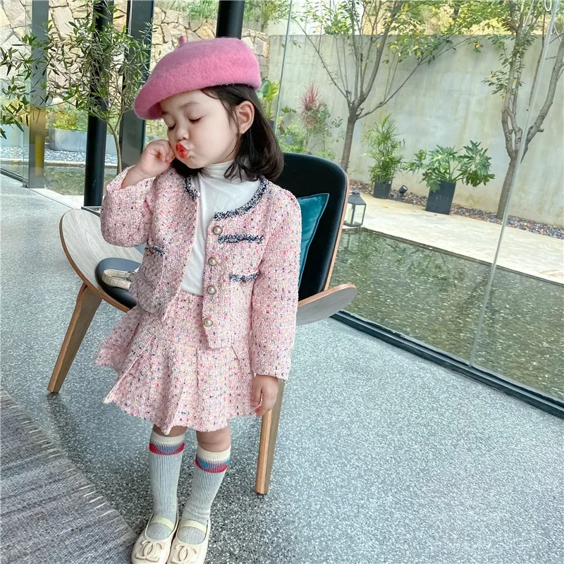 Girls Tweed Sets Clothes Autum - огляд і ціна Baby Clothing Boutique