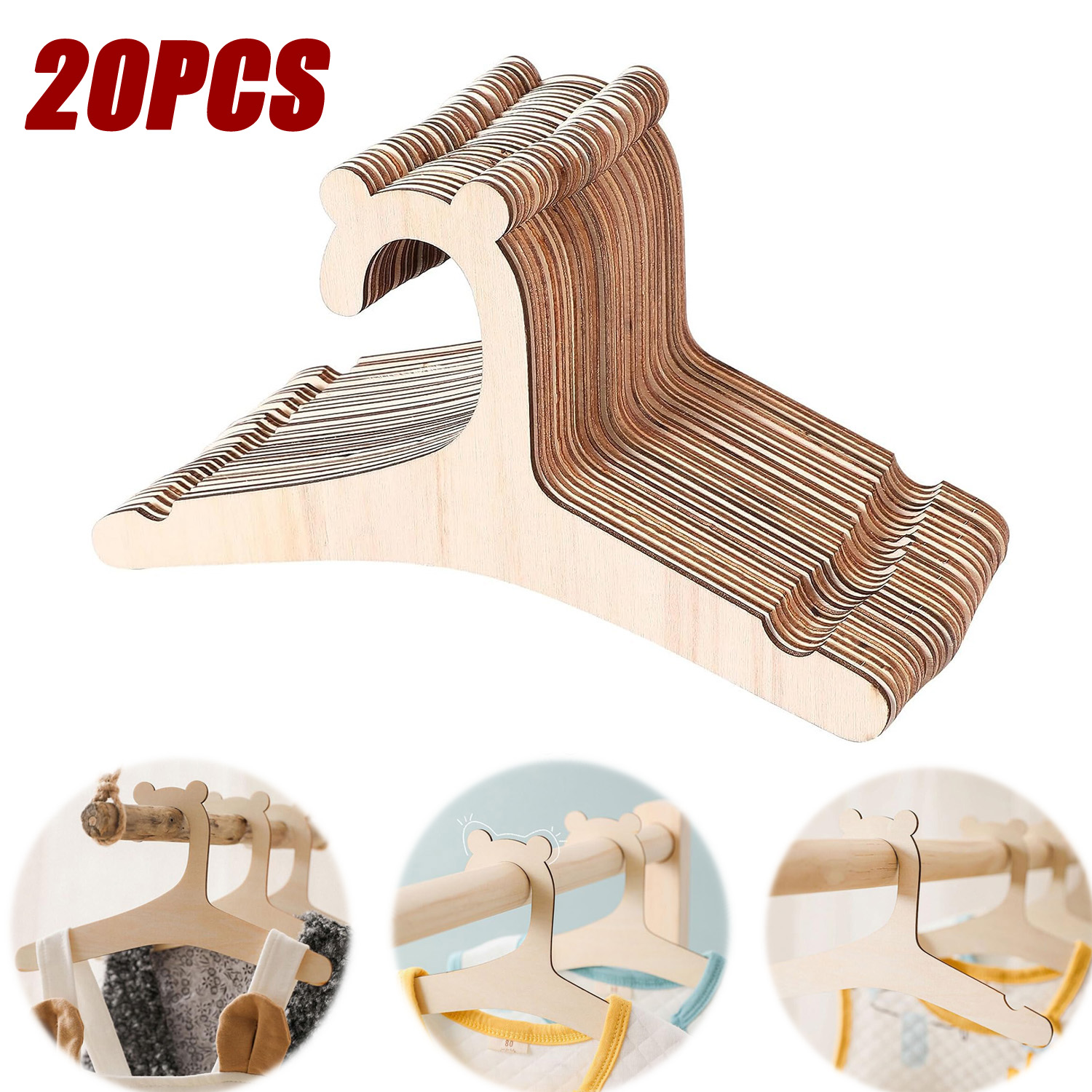 20pcs Baby Clothes Rack Wooden - огляд і ціна Baby Clothing Drying Rack