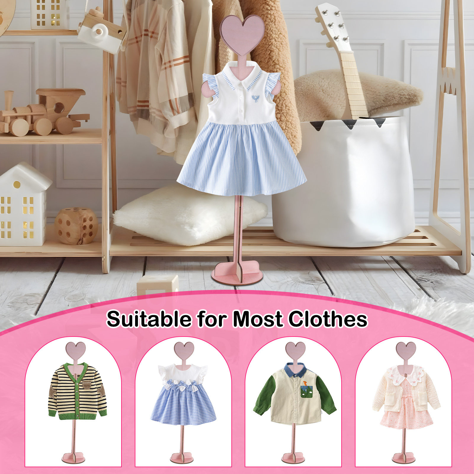 Wooden Baby Clothes Display St - огляд і ціна Baby Shop Clothing