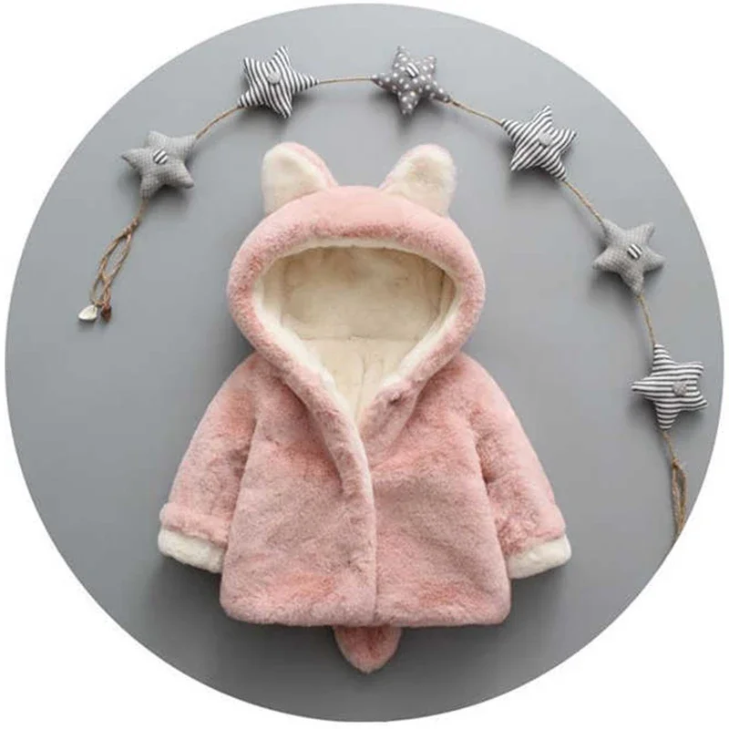 Cute Cat Ears Plush Baby Jacke - огляд і ціна Baby Xmas Clothing